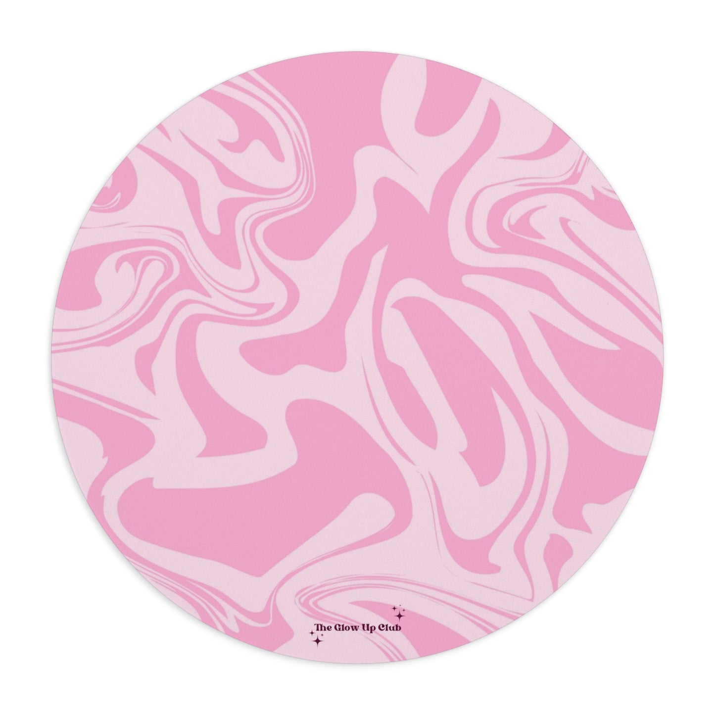 Pink abstract pattern - Round Small Mouse Pad