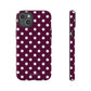 Burgundy cream dots - tough case