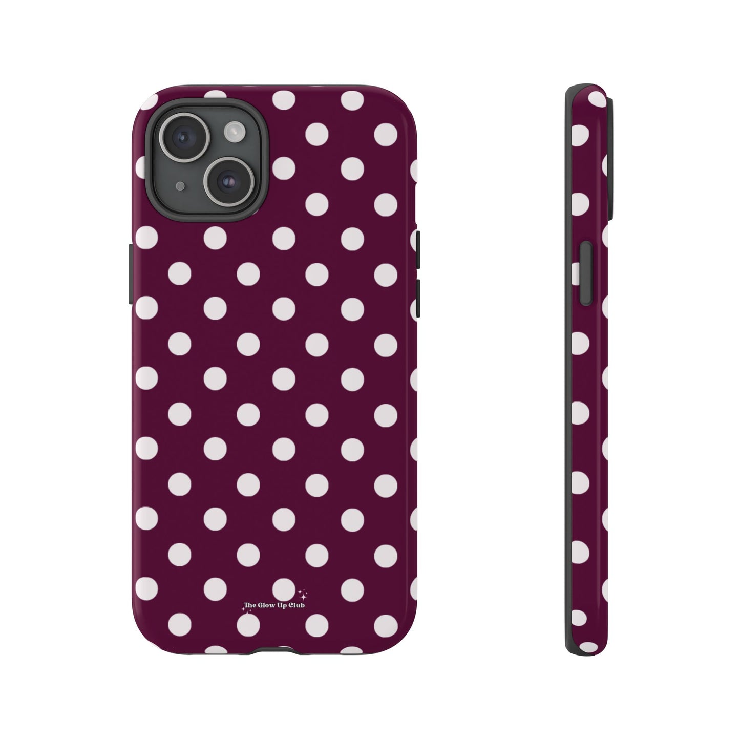 Burgundy cream dots - tough case