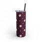 Flowers and dots burgundy Tumbler, 20oz