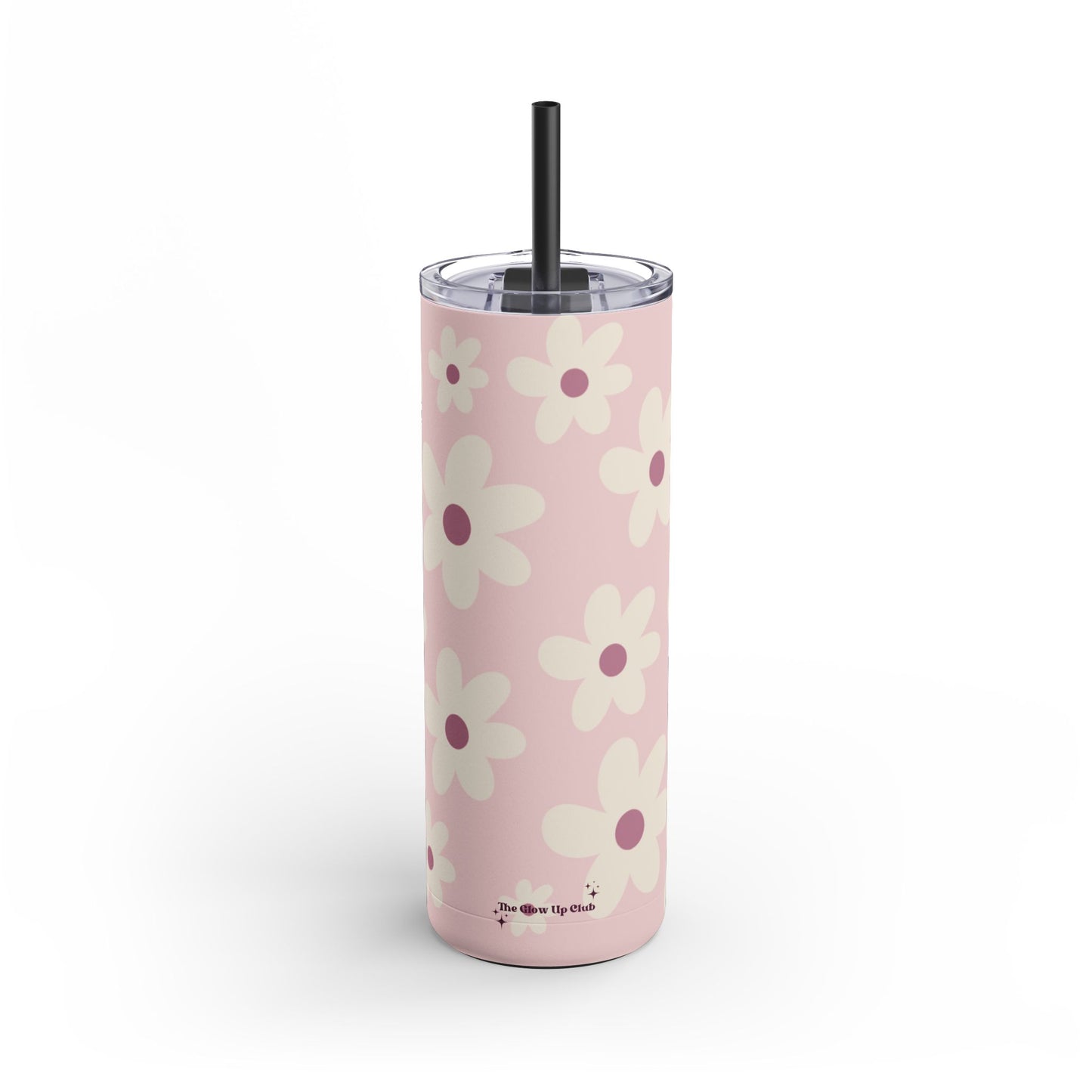 Pink floral pattern tumbler, 20oz