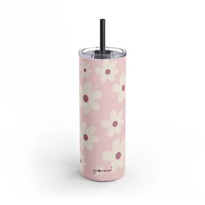 Pink floral pattern tumbler, 20oz