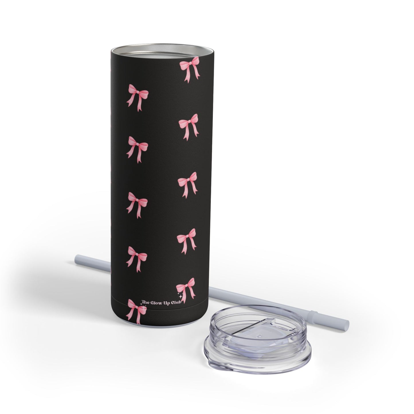 Crooked ribbon pattern black Tumbler, 20oz