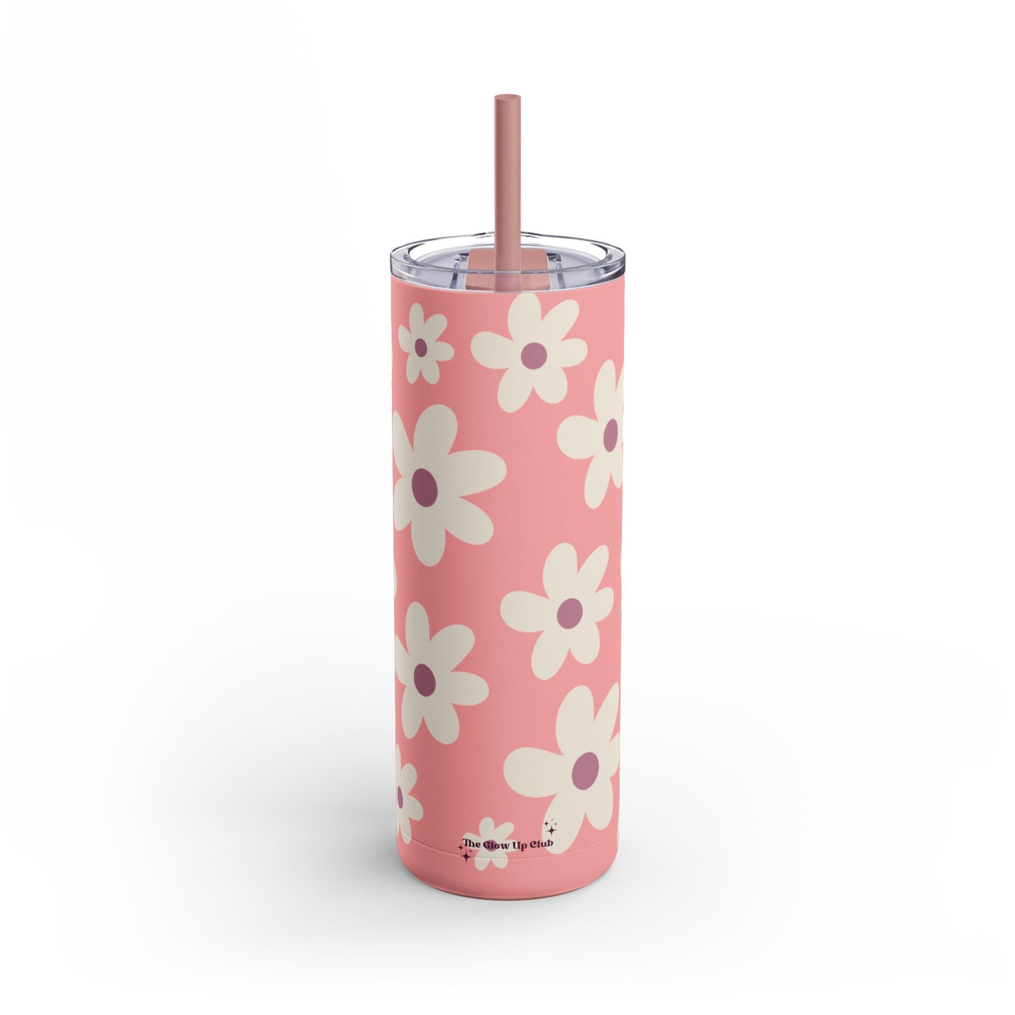 Dark pink floral pattern Tumbler, 20oz