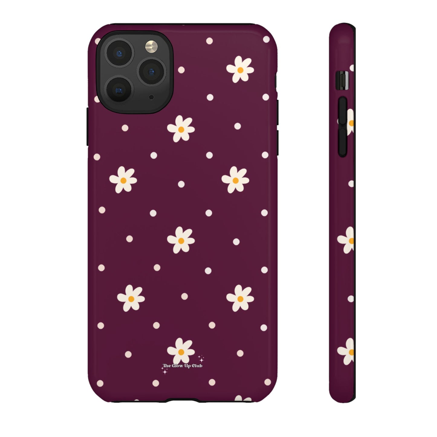 Flowers and dots burgundy - tough case