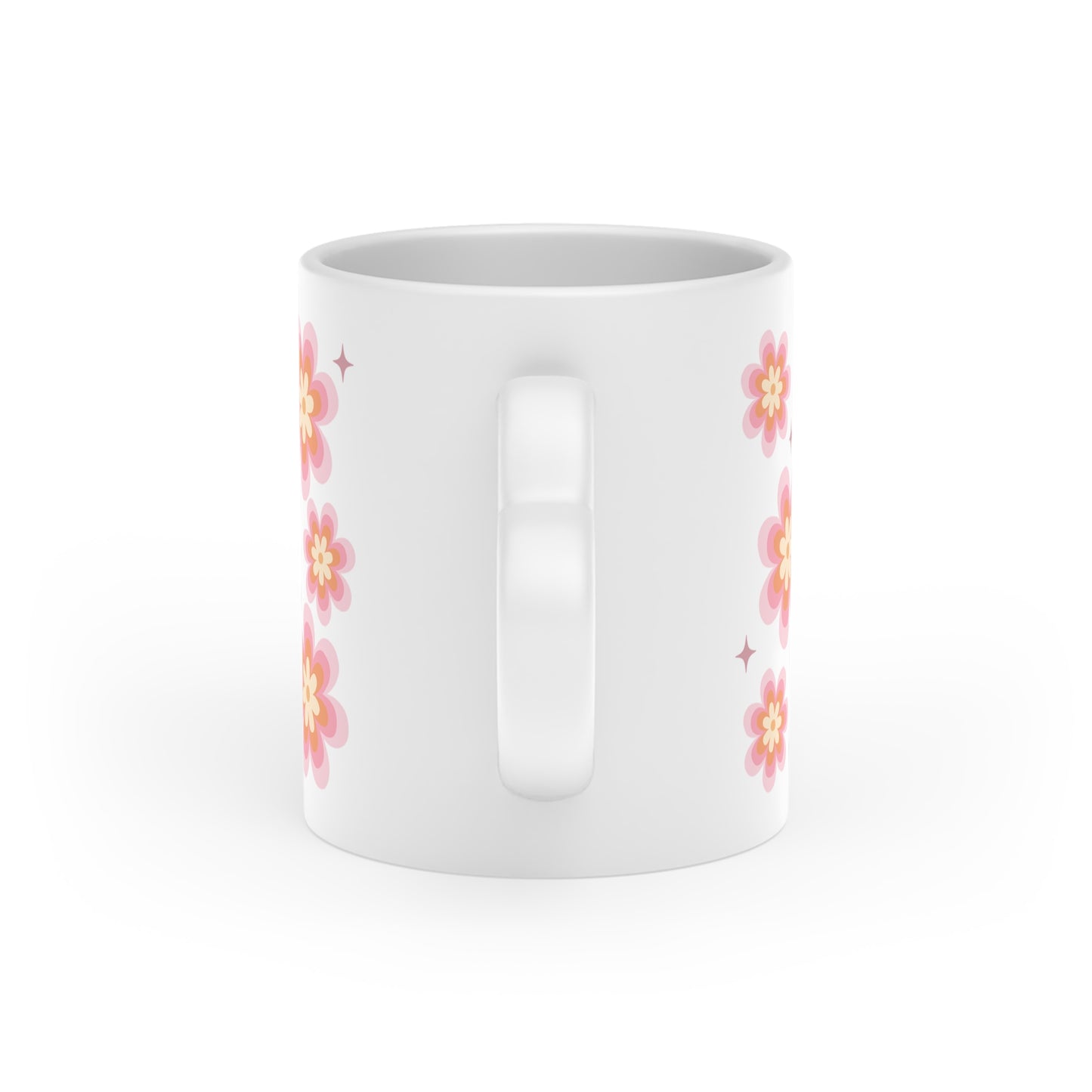 Retro flowers Heart-Shaped Mug