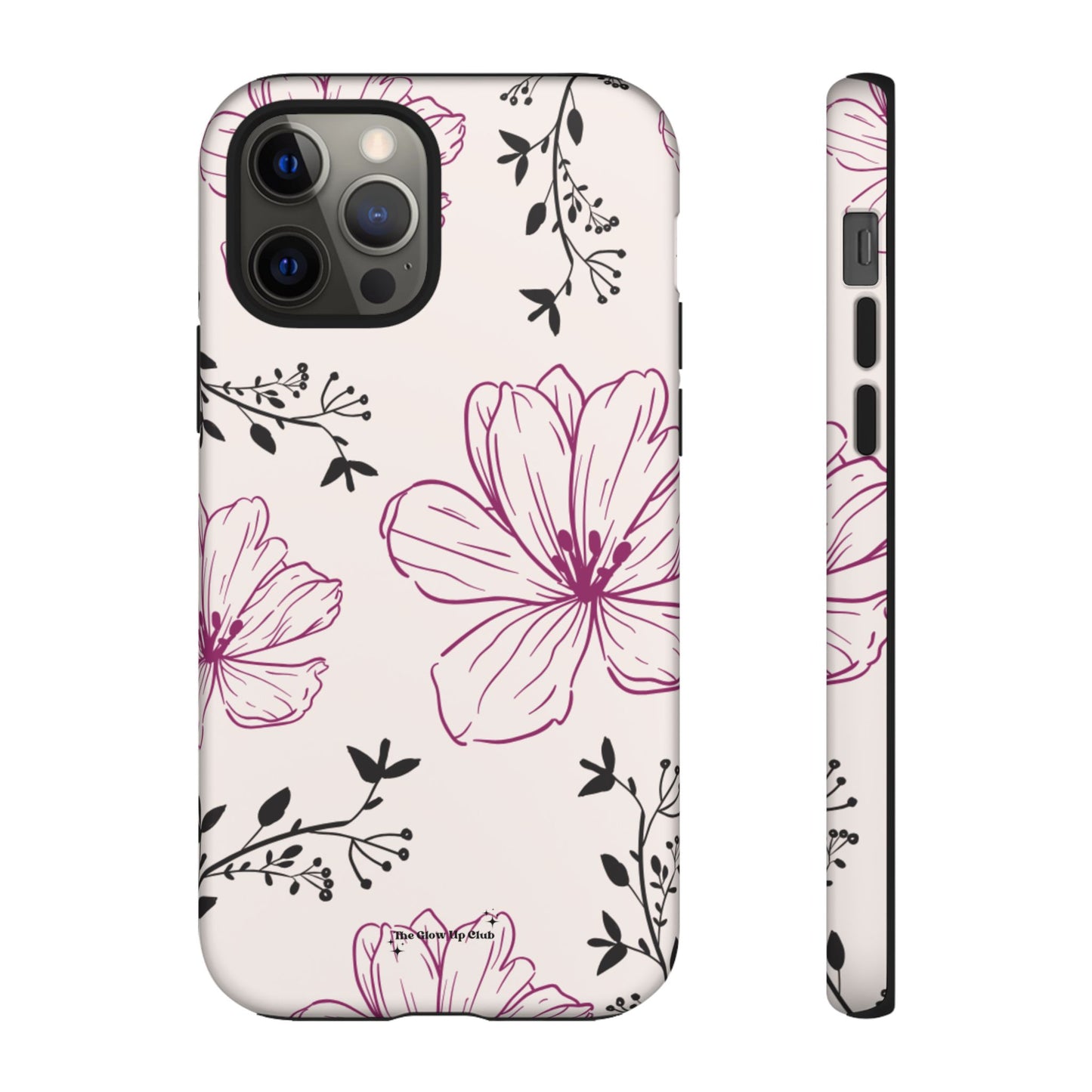 Realistic flowers black and purple - tough case