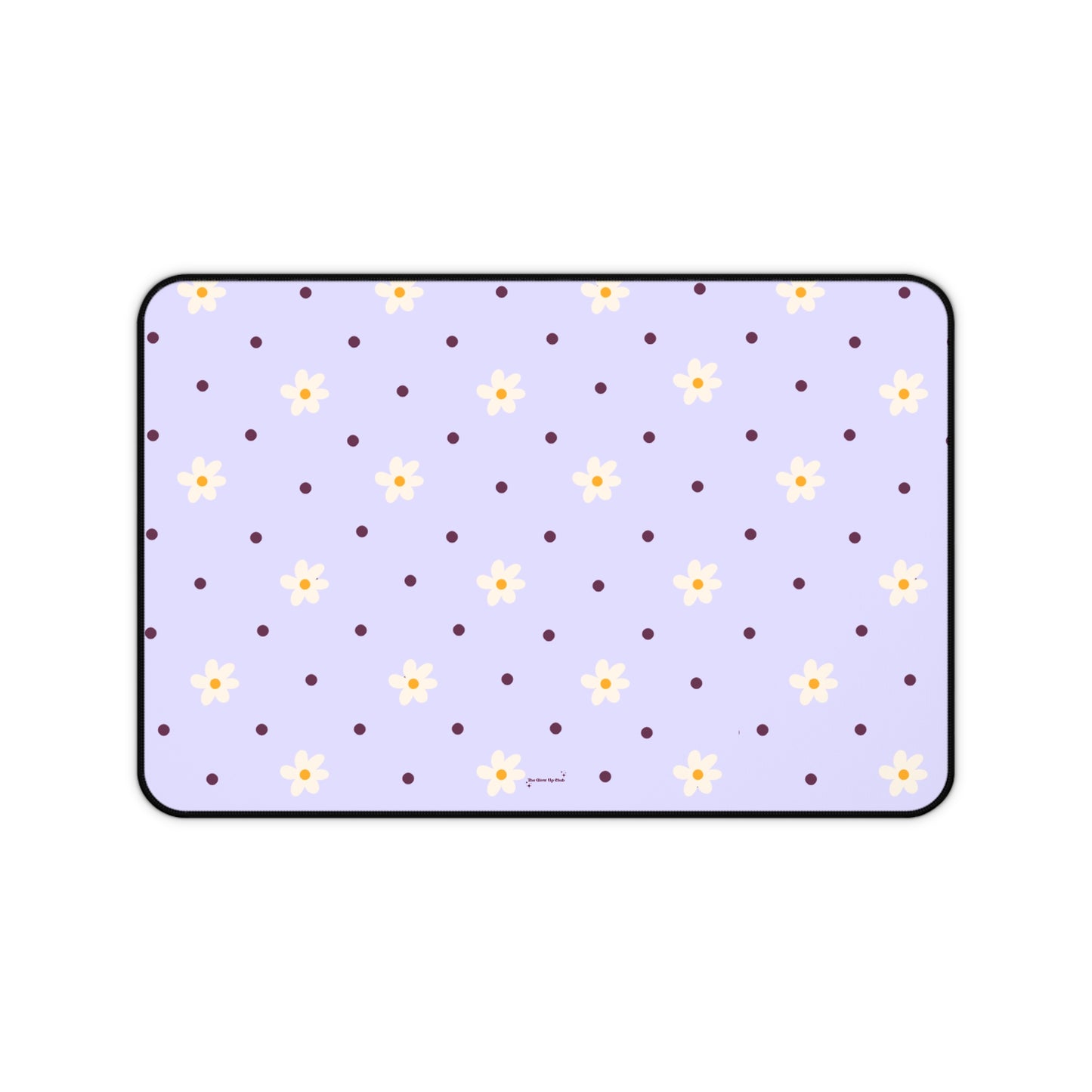 Flowers and dots purple - Desk Mat