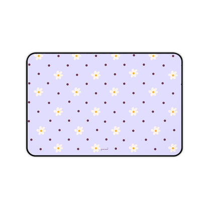 Flowers and dots purple - Desk Mat