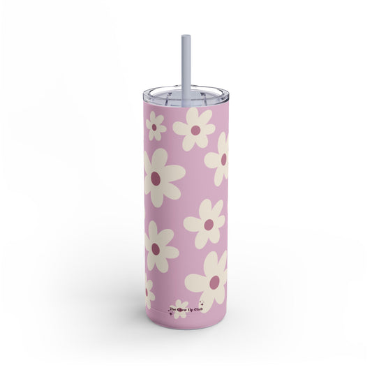 Purple floral pattern tumbler, 20oz