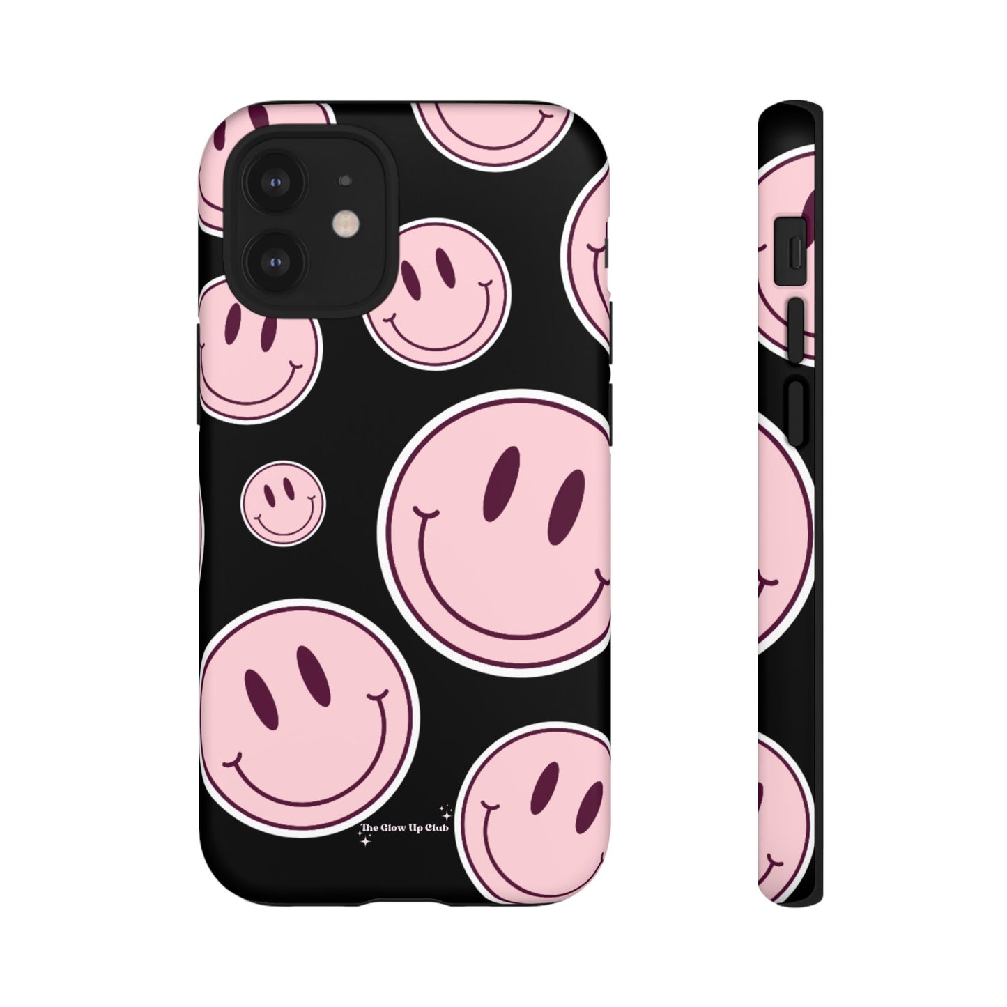 Smiley faces pink on black - tough case