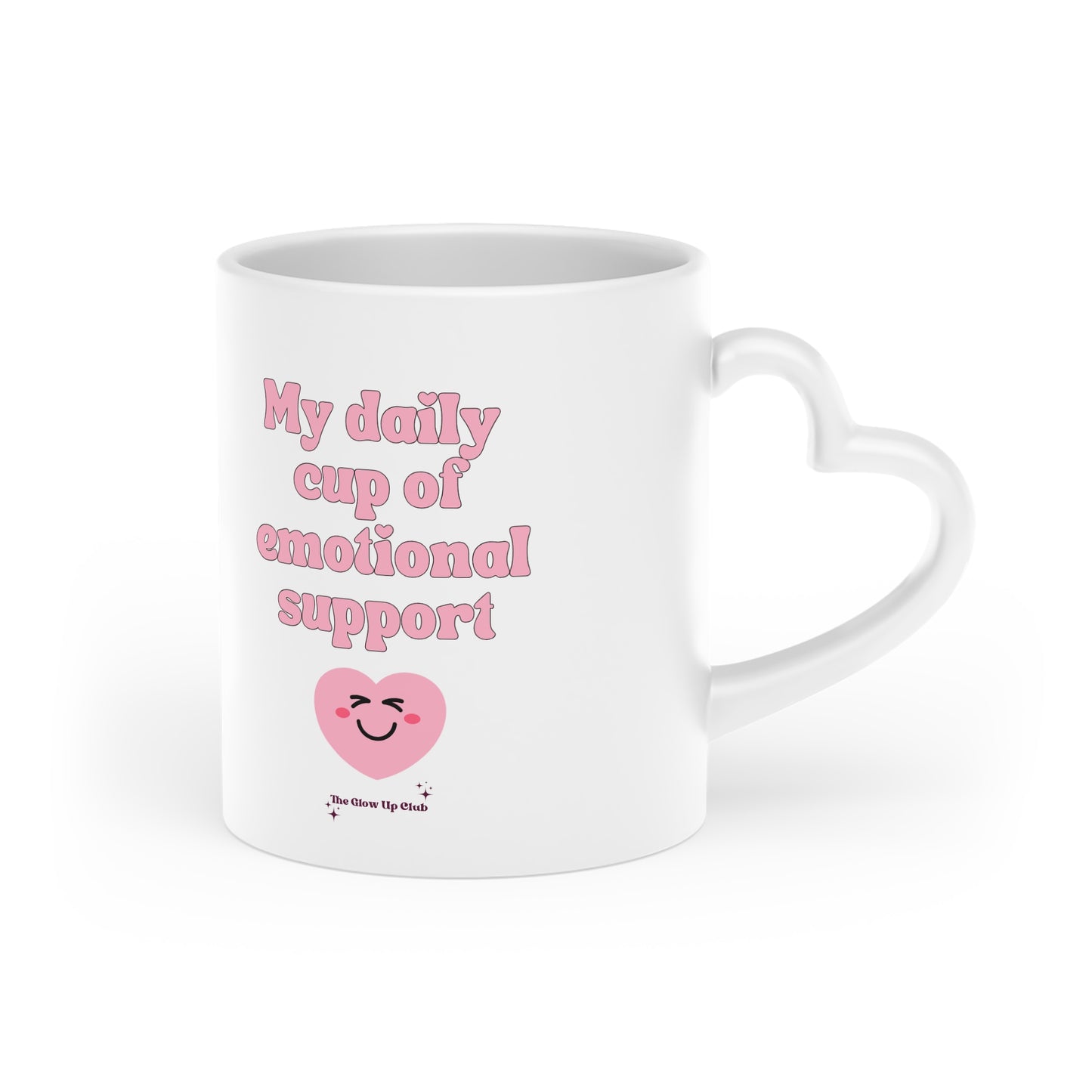 My daily cup of emotional support Heart-Shaped Mug