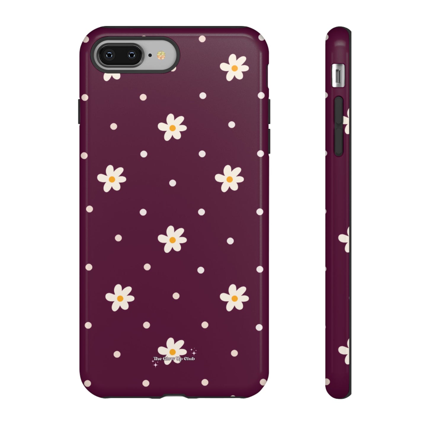 Flowers and dots burgundy - tough case