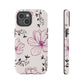 Realistic flowers black and purple - tough case