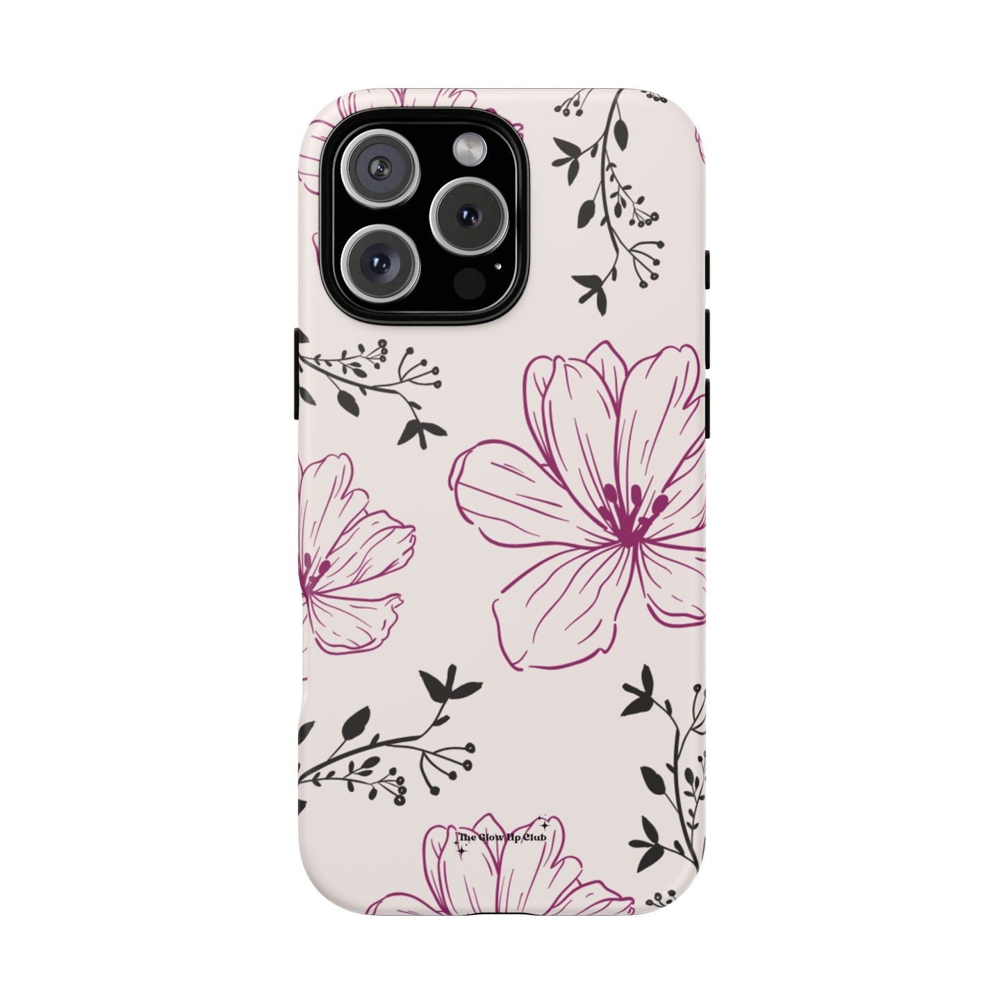 Realistic flowers black and purple - tough case