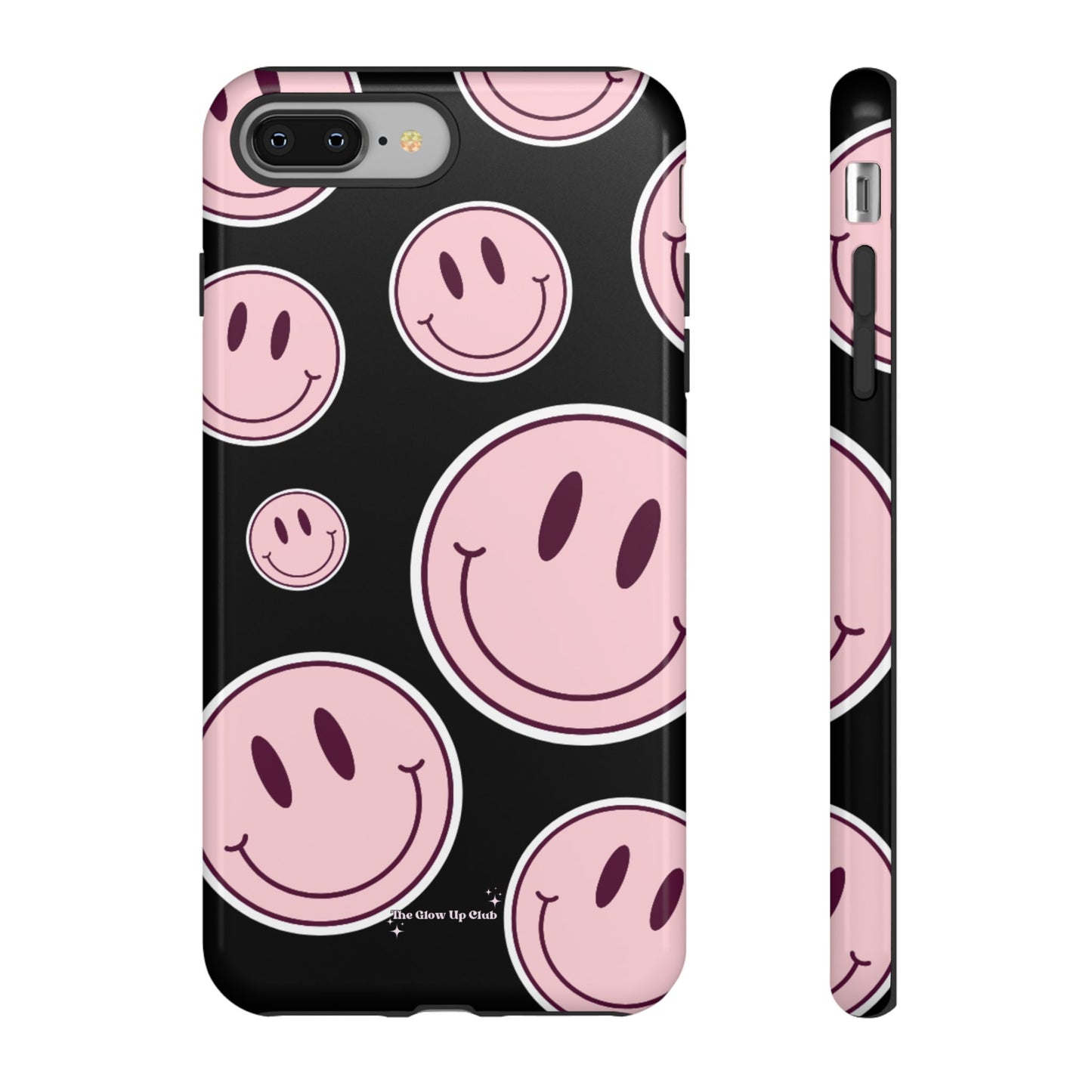 Smiley faces pink on black - tough case