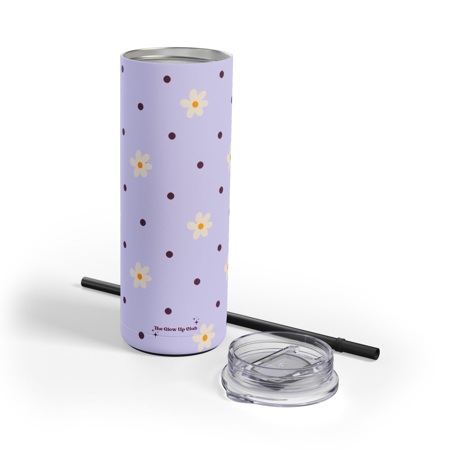 Flowers and dots purple Tumbler, 20oz