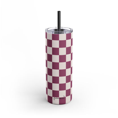 Burgundy checkers Tumbler, 20oz