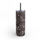 Realistic flowers grey Tumbler, 20oz