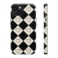 Black and cream heart checkers - tough case