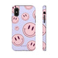 Smiley faces pink on purple - tough case