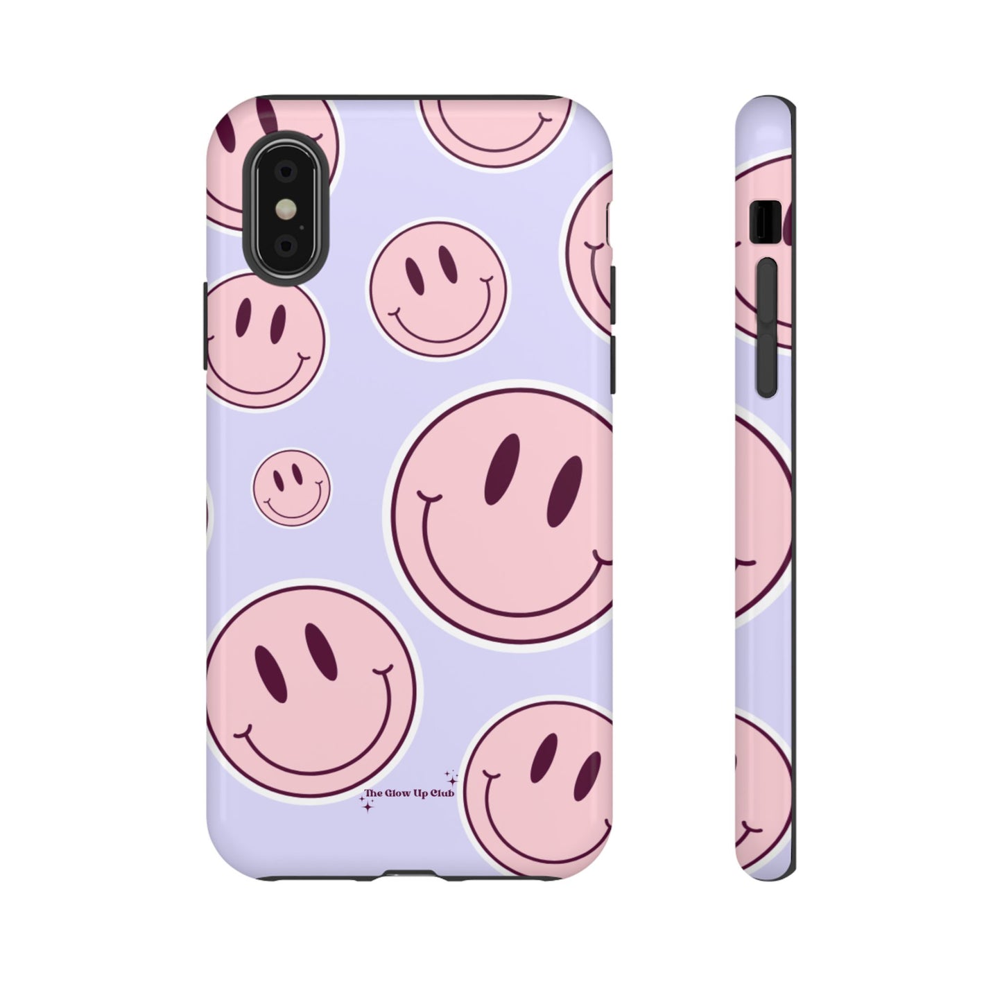 Smiley faces pink on purple - tough case