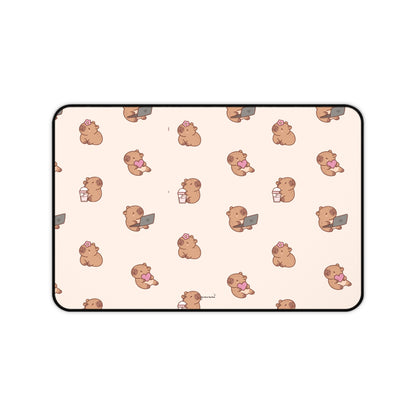 Busy capybara - Desk Mat