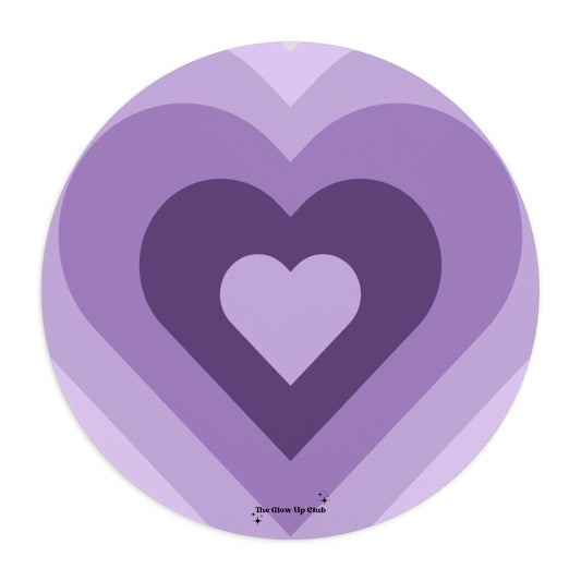 Heart layers purple - Round Small Mouse Pad