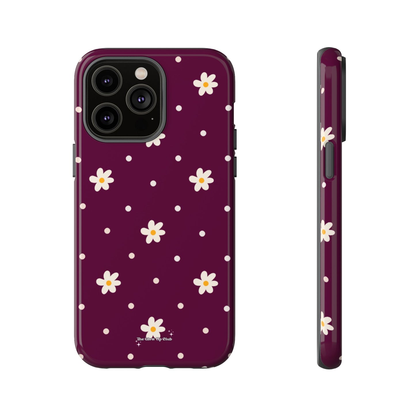 Flowers and dots burgundy - tough case