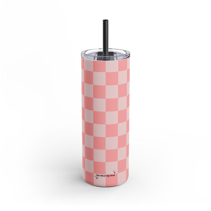 Pink checkers Tumbler, 20oz