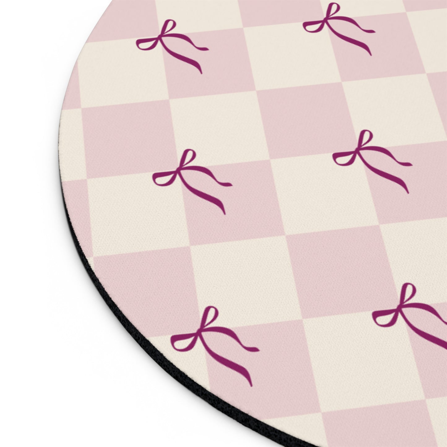 Ribbon checkers - Round Small Mouse Pad