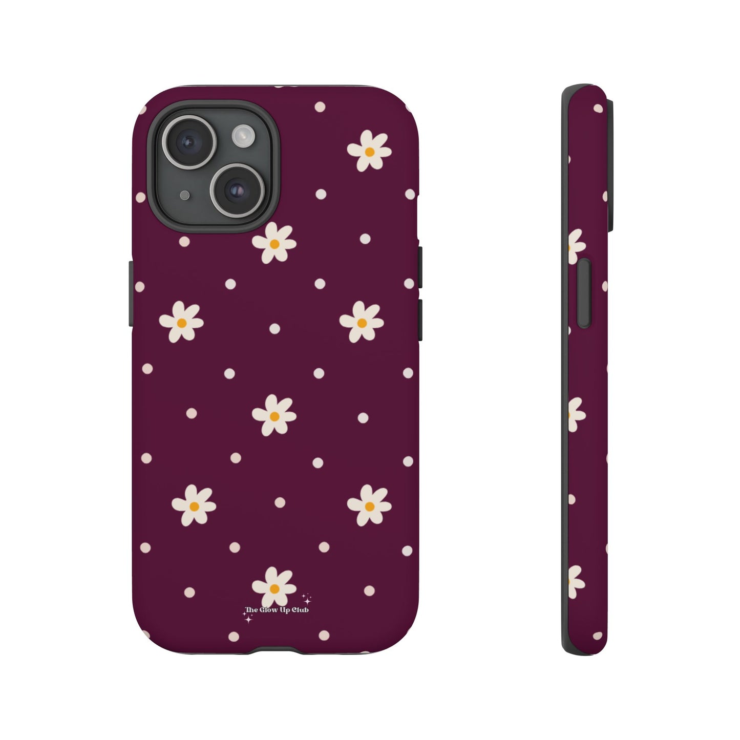 Flowers and dots burgundy - tough case