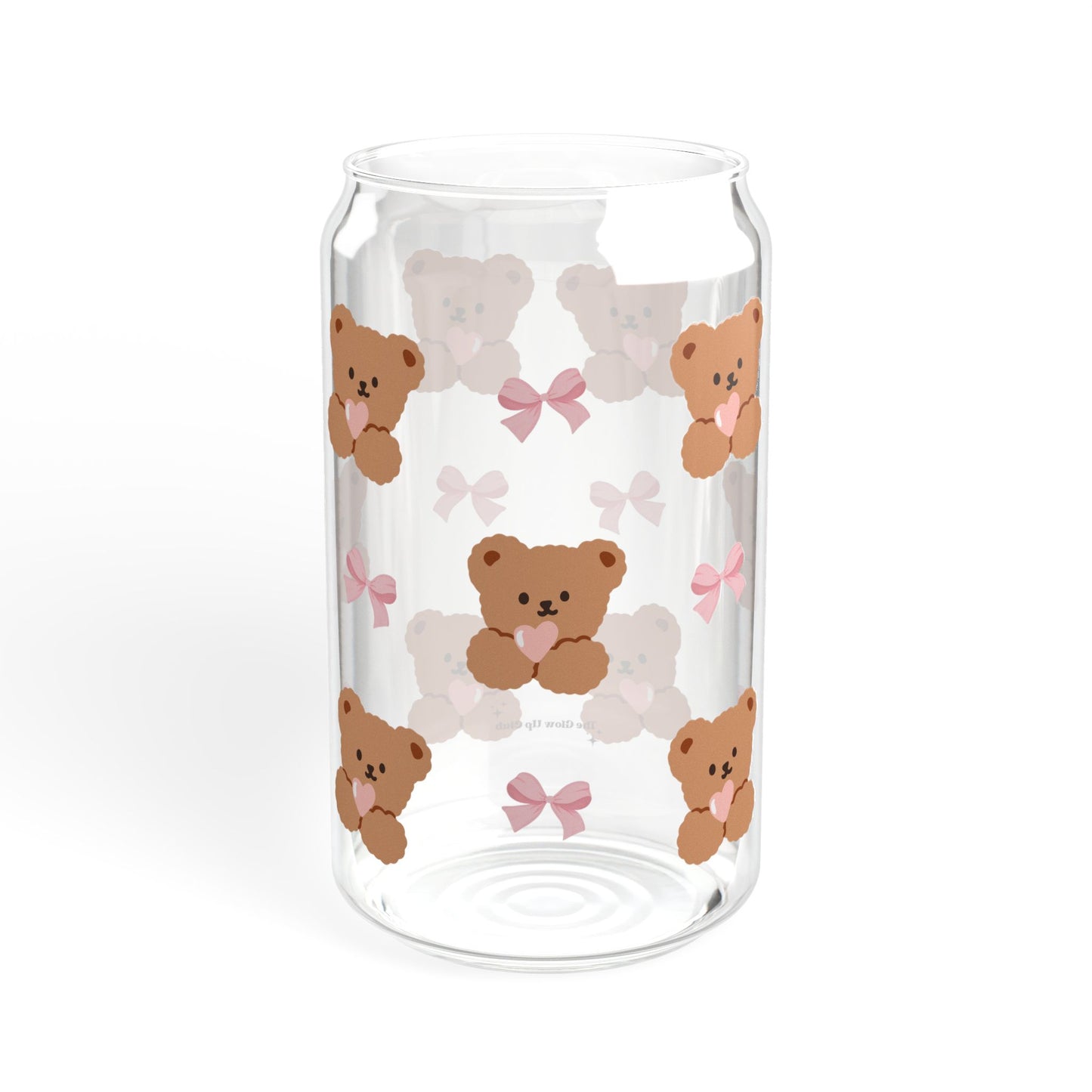 Teddies & ribbons - 16 oz Glass Sipper