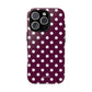 Burgundy cream dots - tough case