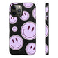 Smiley faces purple on black - tough case