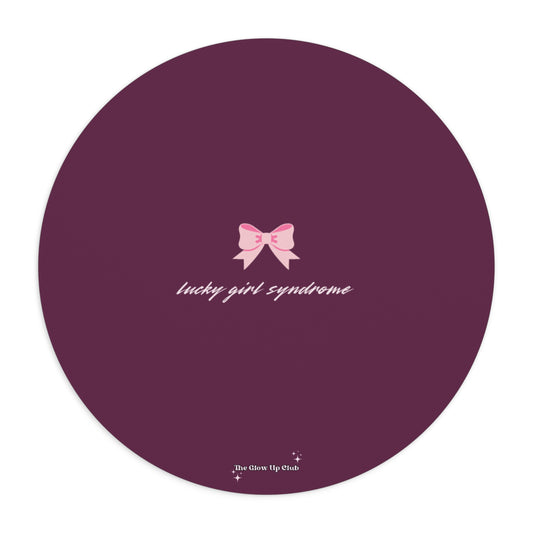 Lucky girl syndrome burgundy - Round Small Mouse Pad