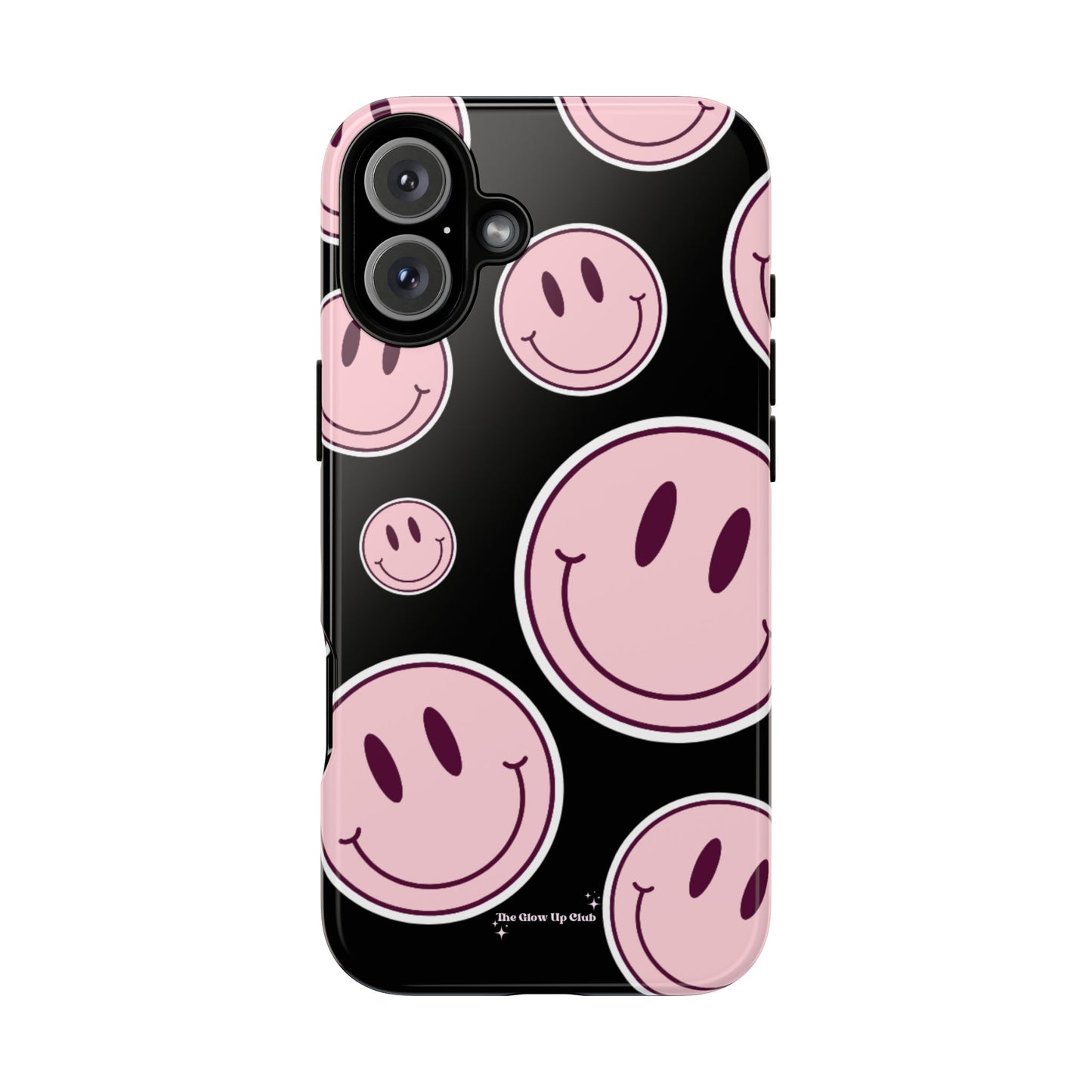 Smiley faces pink on black - tough case