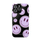 Smiley faces purple on black - tough case