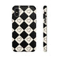 Black and cream heart checkers - tough case