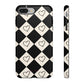 Black and cream heart checkers - tough case