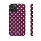 Burgundy cream dots - tough case