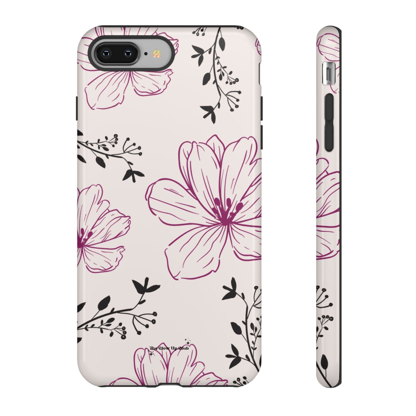 Realistic flowers black and purple - tough case