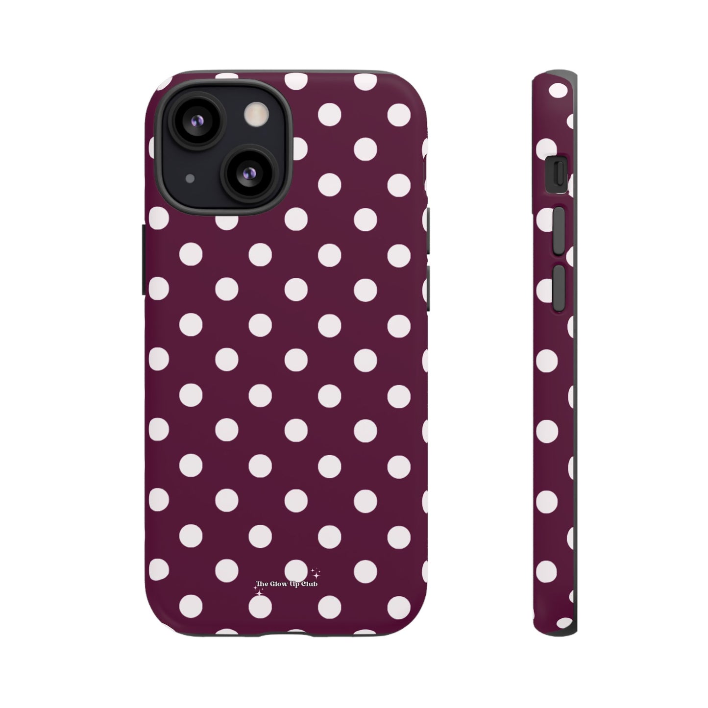 Burgundy cream dots - tough case