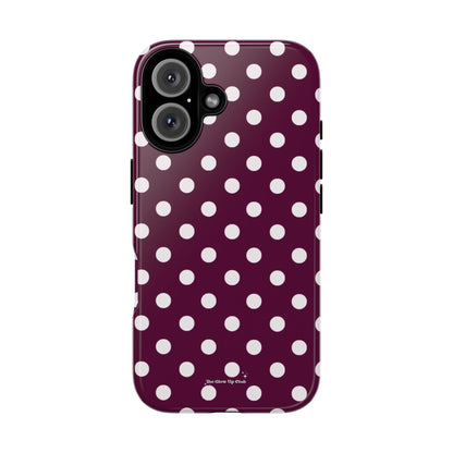 Burgundy cream dots - tough case