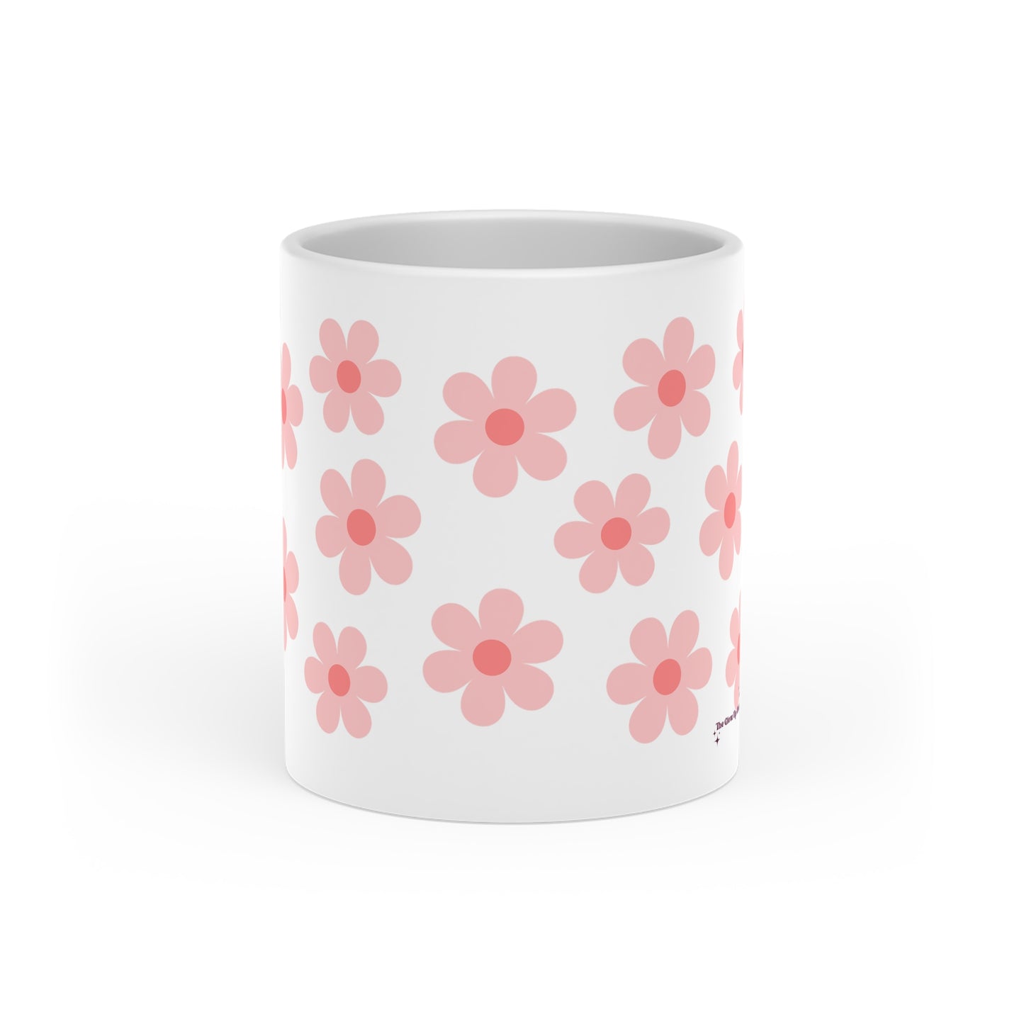 Pink flowers Heart-Shaped Mug