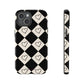 Black and cream heart checkers - tough case