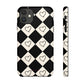 Black and cream heart checkers - tough case