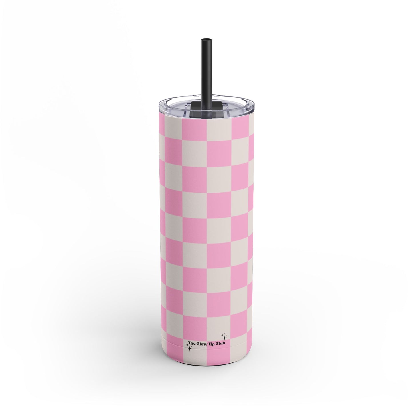 Bright pink checkers Tumbler, 20oz