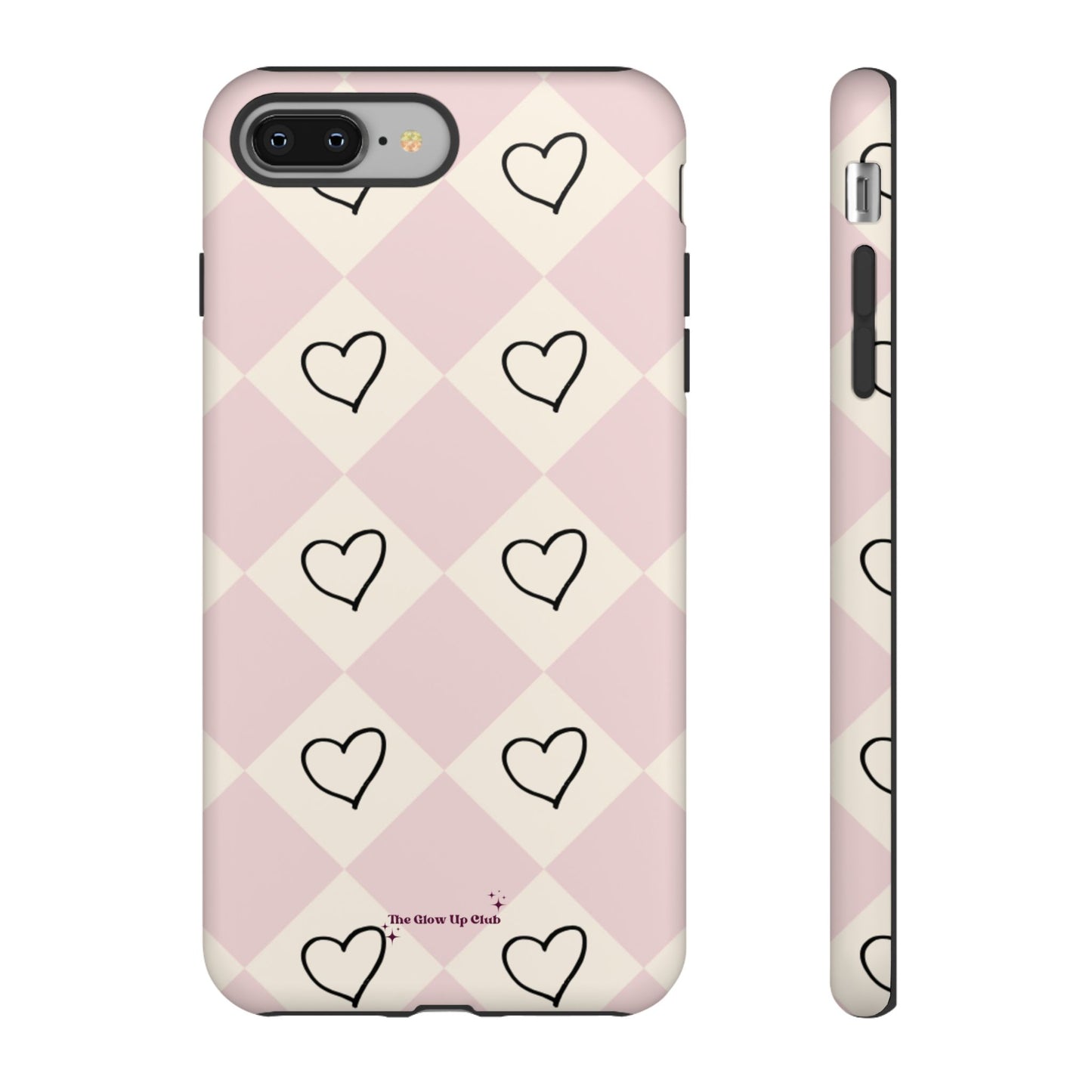 Pink heart checkers - tough case