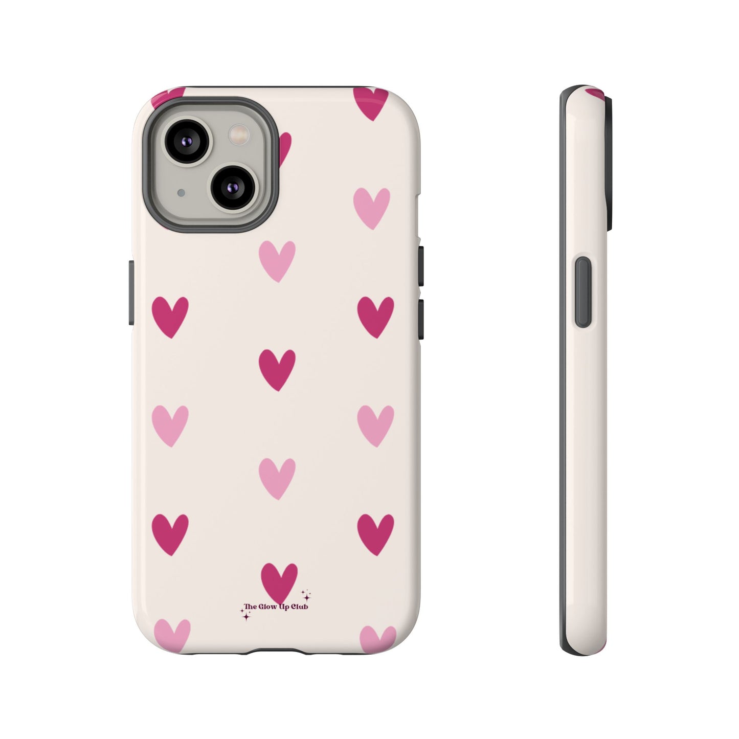 Cream heart pattern - tough case